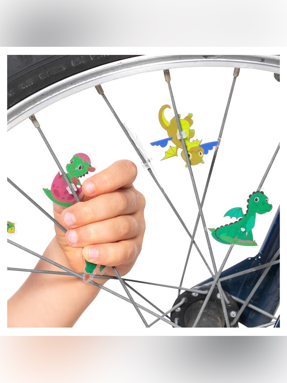 Dinosaur Theme 36 Pcs Wheely Bikes Kids Bike Spoke Decorations Charms NWT - Picture 2 of 9